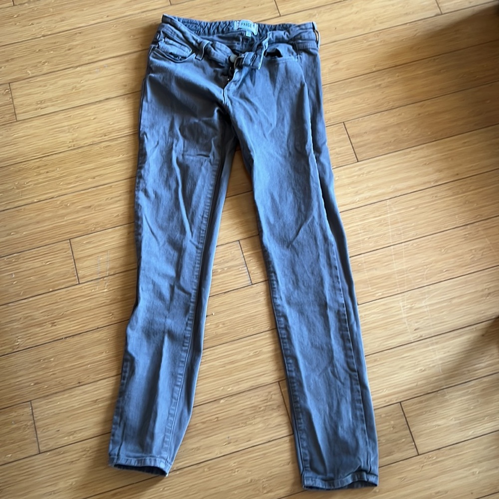 Paige Skyline Skinny Jeans in Gray - Picture 2 of 4